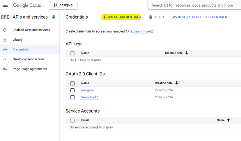 Google OAuth 2.0 client ID